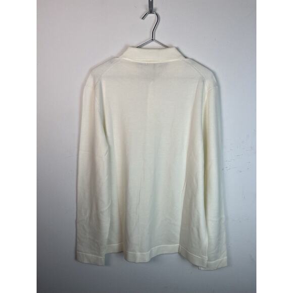 Suitsupply Merino Long Sleeve Polo Cardigan Off-White Size XL NWT - Picture 2 of 10